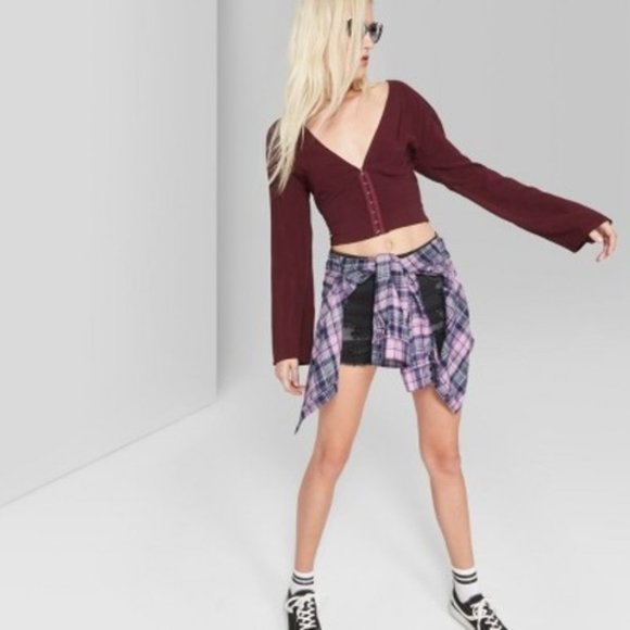 wild fable Tops - Wild Fable Bell Sleeve Crop Top
